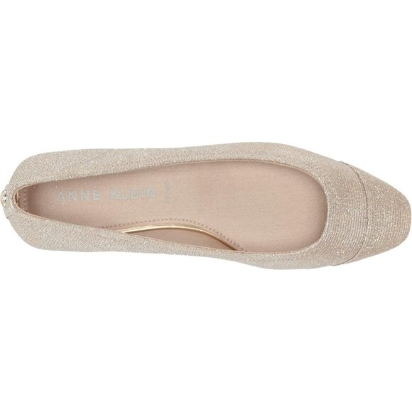 Anne Klein Womens Platinum LeatherClosed Pointed ToePull-On Carlie Ballet Flat - Picture 5 of 7